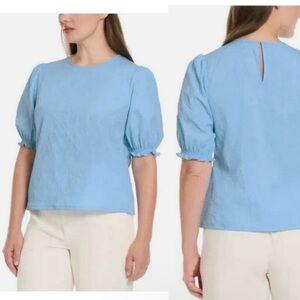 Ted Baker - Blue Puff Sleeve Top NTWS